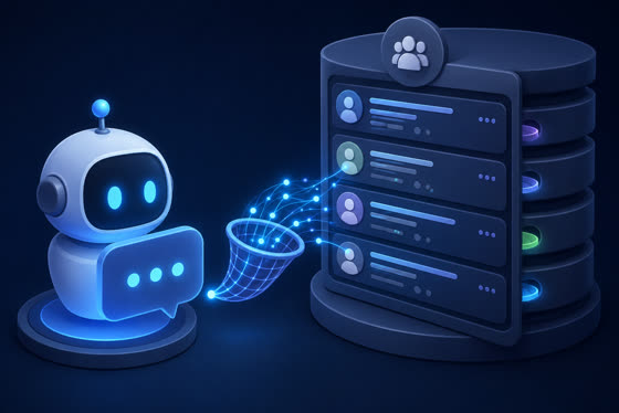 An AI chatbot wired into a forum — illustration